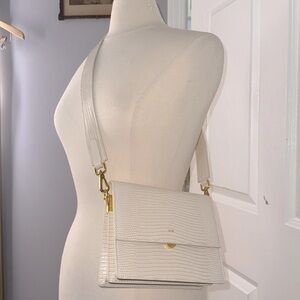 JW PEI Mini Flap Bag  Cross Body - Ivory Lizard -  Purse NWOT